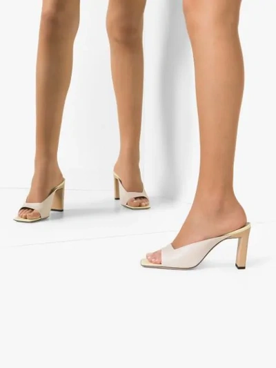 Shop Wandler Isa 85mm Heeled Mules In Neutrals