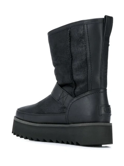 Shop Ugg Ridged Sole Biker Boots In Black