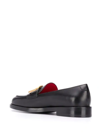 Shop Valentino Vlogo Block Heel Loafers In Black
