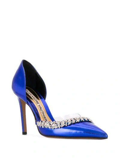 Shop Alexandre Vauthier Ane Embellished Pumps In Blue