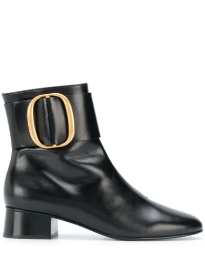 Shop See By Chloé Buckled Leather Ankle Boots In Black