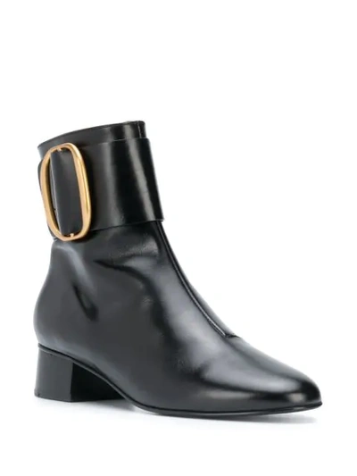 Shop See By Chloé Buckled Leather Ankle Boots In Black
