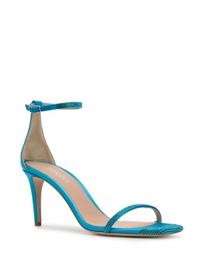 Shop Sebastian Rhinestone 80mm Sandals In Blue