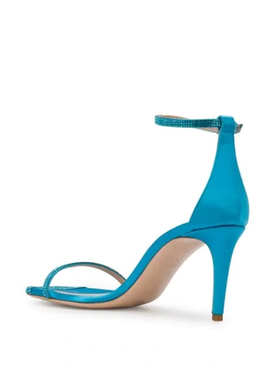 Shop Sebastian Rhinestone 80mm Sandals In Blue