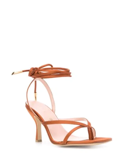 Shop Gia Couture Kandice Open-toe Sandals In Brown