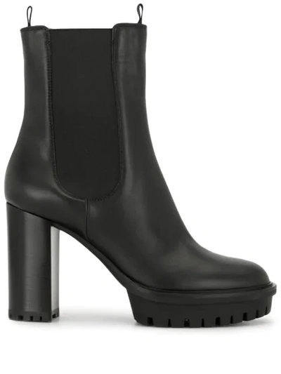 Shop Gianvito Rossi Leather Glove Boots In Black