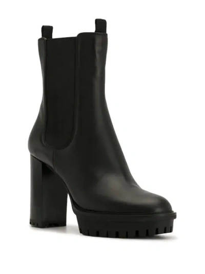 Shop Gianvito Rossi Leather Glove Boots In Black