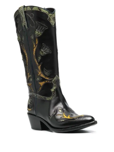 Shop Sartore Western Knee-length Boots In Black