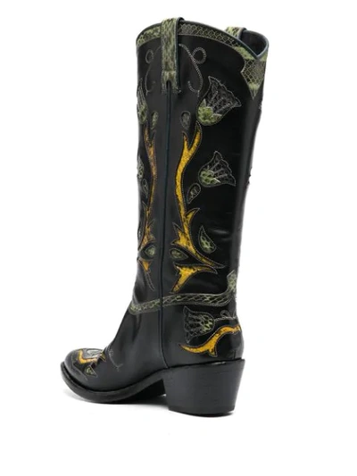 Shop Sartore Western Knee-length Boots In Black