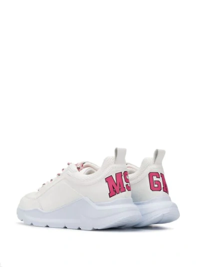 Shop Msgm Z Running Logo Sneakers In White