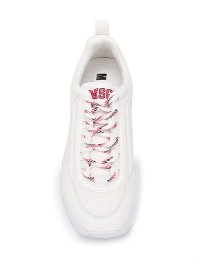 Shop Msgm Z Running Logo Sneakers In White