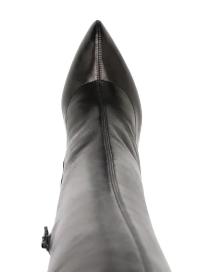 Shop Alexander Mcqueen Knee-length Calf Leather Boots In Black