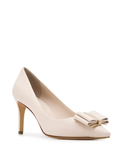 Ferragamo Vara Bow Pumps In White