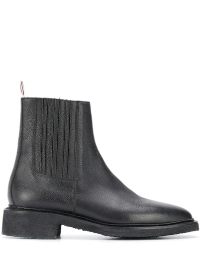 Shop Thom Browne Leather Chelsea Boots In Black