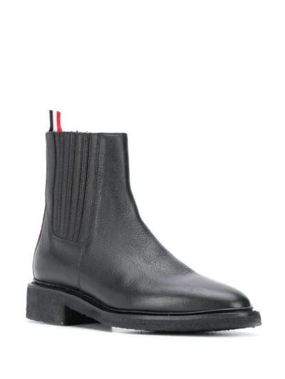 Shop Thom Browne Leather Chelsea Boots In Black