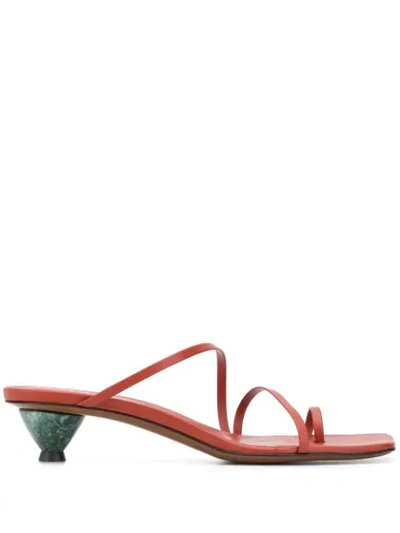 Shop Neous Axis Asymmetric Sandals In Brown