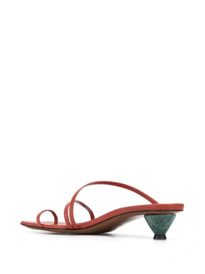 Shop Neous Axis Asymmetric Sandals In Brown