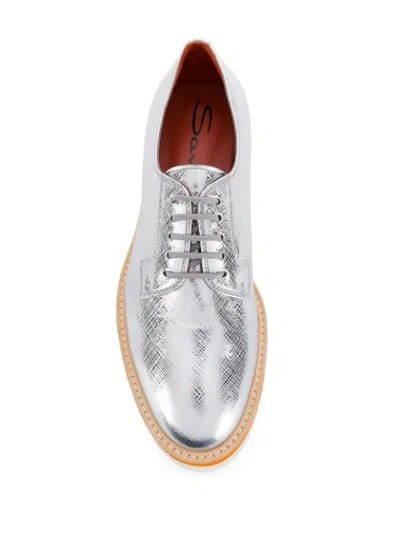 Shop Santoni Lace-up Detail Shoes In Silver