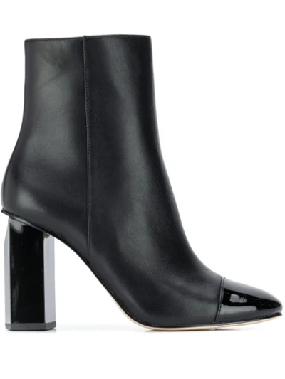 Shop Michael Michael Kors Patent Toe Cap Ankle Boots In Black