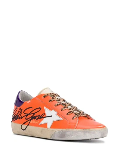 Shop Golden Goose Superstar Low-top Signature Sneakers In Orange