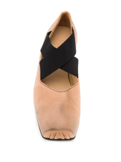 Shop Uma Wang Distressed Pointe Flat Shoes In Pink