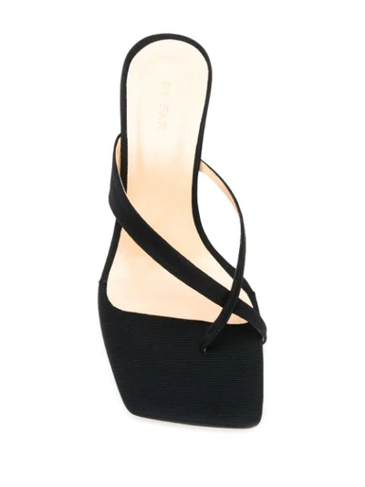 Shop By Far Theresa Thong Wedge Sandals In Black