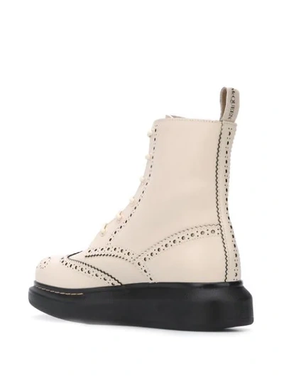 Shop Alexander Mcqueen Hybrid Lace-up Boots In White