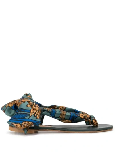 Shop Avec Modération Scarf-tie Sandals In Blue