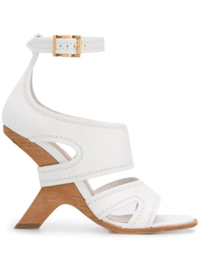 Shop Alexander Mcqueen No. 13 Wedge Sandals In White
