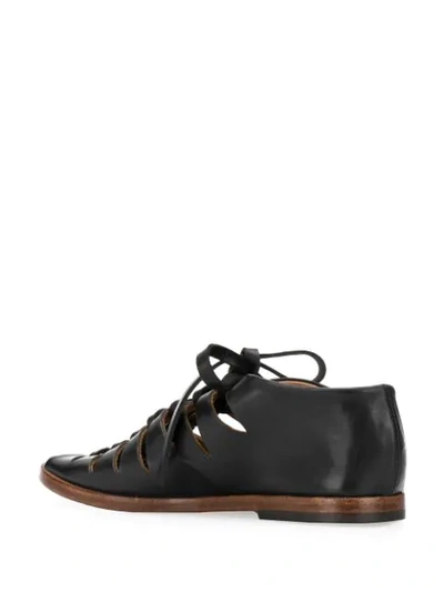 Alberto Fasciani Lace-up Leather Gladiator Sandals In Black