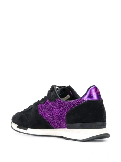 Shop Golden Goose Running Sole Glitter Sneakers In Black