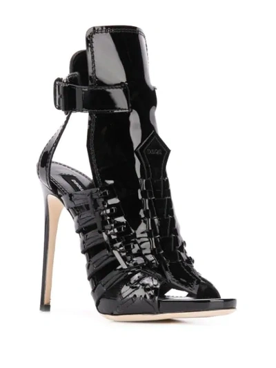 Shop Dsquared2 Braid Heeled Sandals In Black