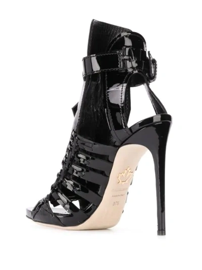 Shop Dsquared2 Braid Heeled Sandals In Black