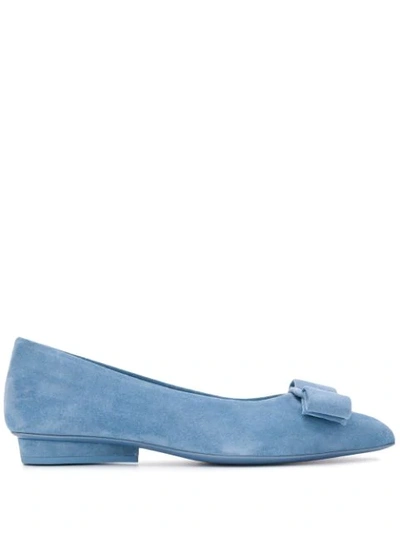 Shop Ferragamo Viva Ballerina Shoes In Blue