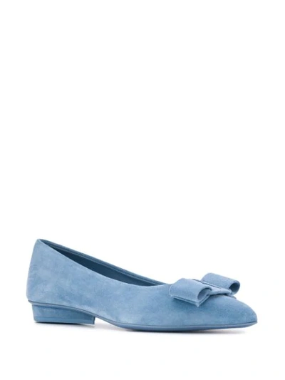 Shop Ferragamo Viva Ballerina Shoes In Blue