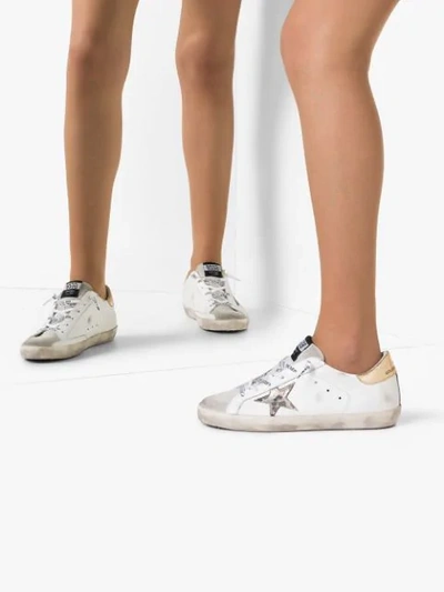 Shop Golden Goose Superstar Leather Sneakers In White