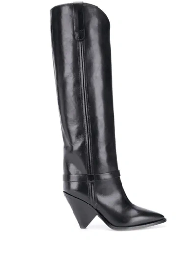 Shop Isabel Marant Knee-length Cone Heel Boots In Black