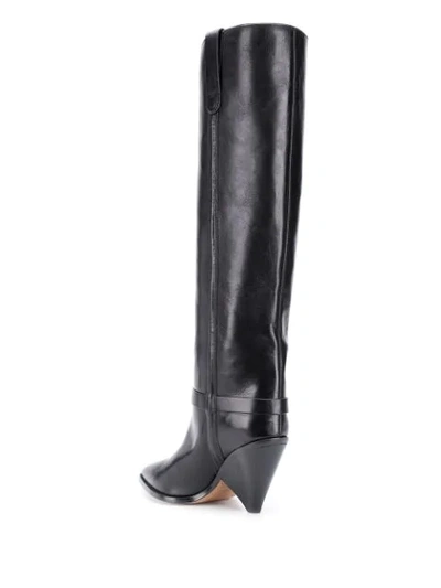 Shop Isabel Marant Knee-length Cone Heel Boots In Black