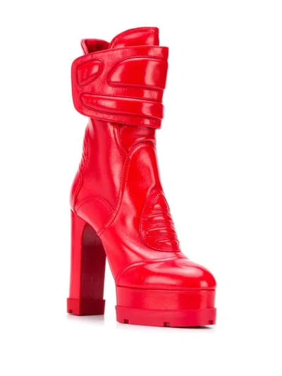 Shop Casadei Motox 130 Panelled Boots In Red