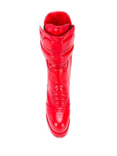 Shop Casadei Motox 130 Panelled Boots In Red
