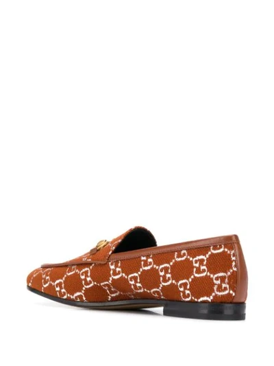 Shop Gucci Jordaan Gg Loafers In Orange