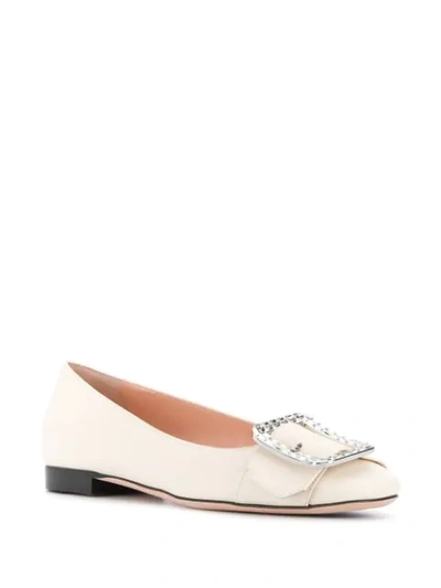 Shop Bally Jackie Embellished Ballerinas In Neutrals