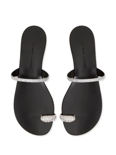 Shop Giuseppe Zanotti Toe-ring Leather Sandals In Silver