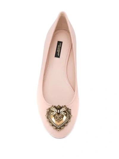 Shop Dolce & Gabbana Devotion Slip-on Ballerina Shoes In Pink