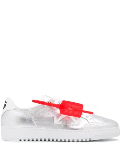 Shop Off-white Metallic Low Vulcanized Sneakers In Silver