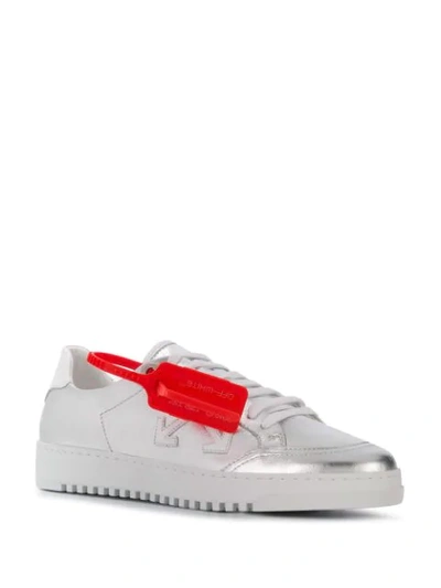 Shop Off-white Metallic Low Vulcanized Sneakers In Silver