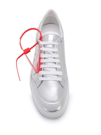 Shop Off-white Metallic Low Vulcanized Sneakers In Silver