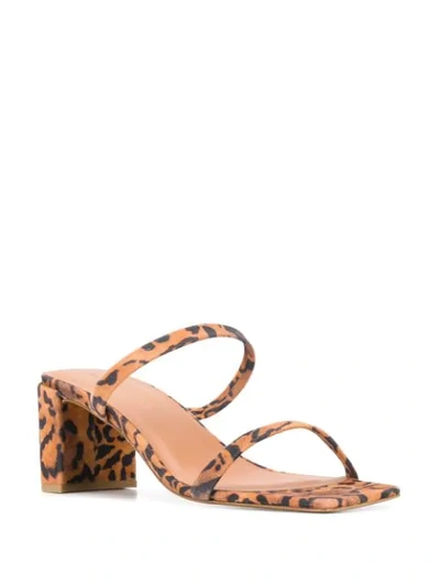 Shop By Far Tanya Leopard Print Sandals In Brown