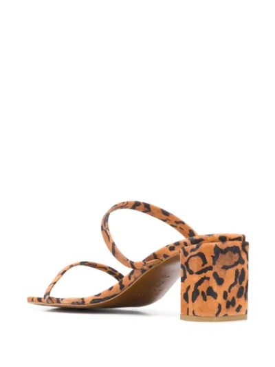 Shop By Far Tanya Leopard Print Sandals In Brown