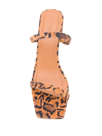 Shop By Far Tanya Leopard Print Sandals In Brown